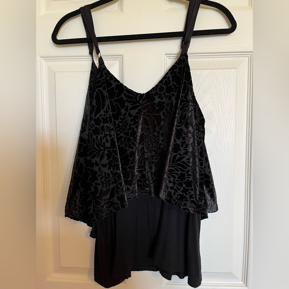 Torrid Black Velvet like Top